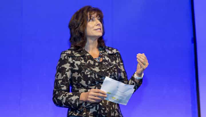 Picture of Energy and Clean Growth Minister Claire Perry on stage.