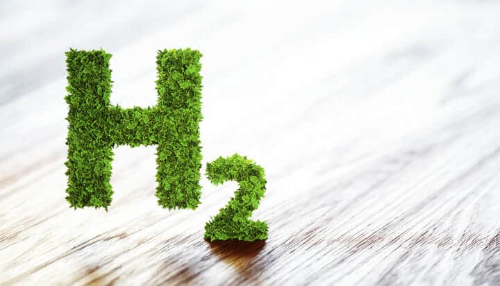 Picture of green 3D H2 symbol