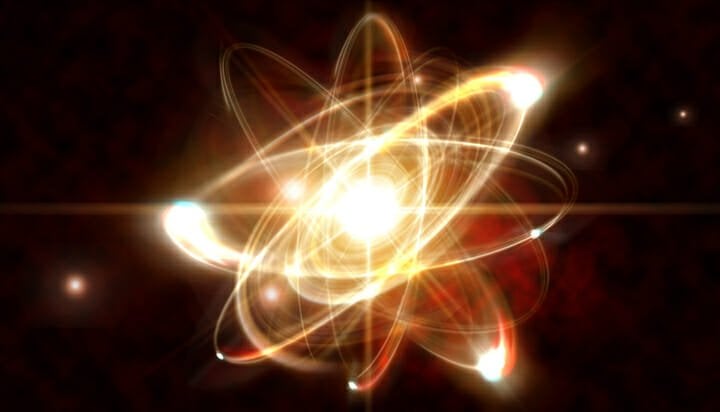 Atoms and molecules reacting in nuclear reaction