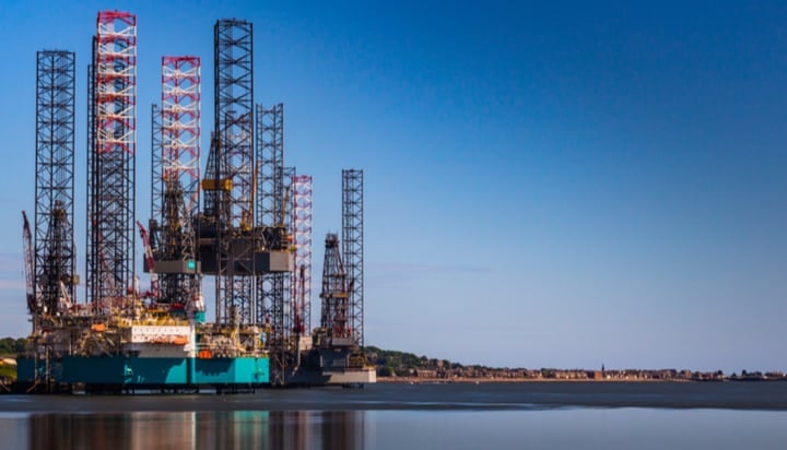 An oil and gas rig in UK waters