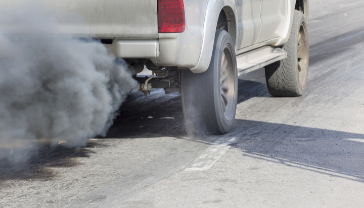Car exhaust smoke