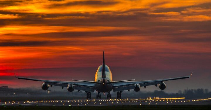 Plane on runway