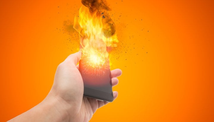 Phone on fire