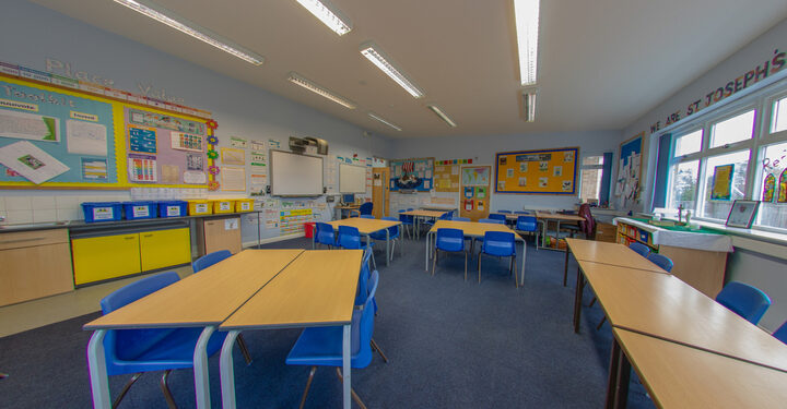 Are British school classes filled with CO2?