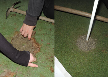 Activists plug golf holes with cement in climate change protest