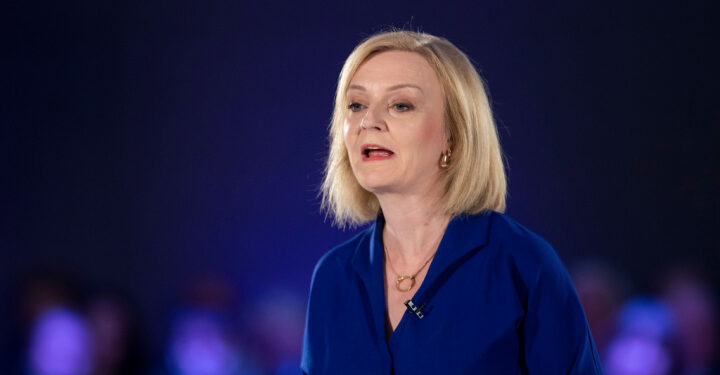 Liz Truss speech cut off by Greenpeace protesters