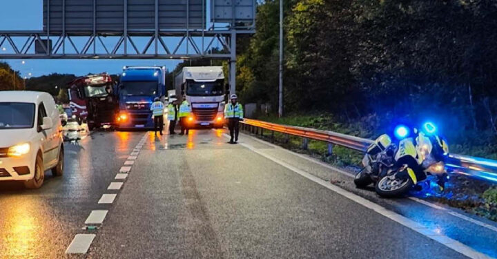 Just Stop Oil M25 protest sees Police officer injured