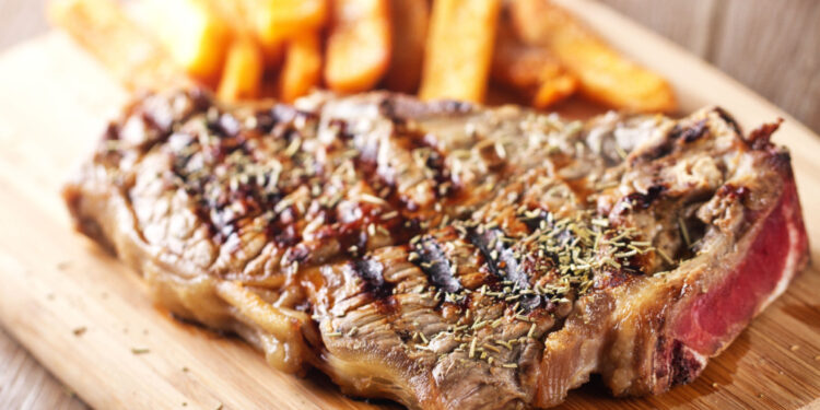 steak and chips meat